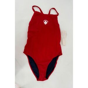 ELifeguard Red One Piece Swimsuit Womens Athletic Lifeguard NWT Sz 38